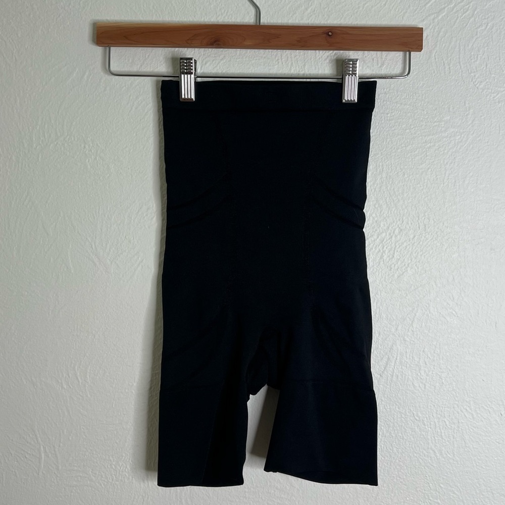 Spanx Open-Gusset Shaping Shorts Black High Waist Sculpting Size S Small